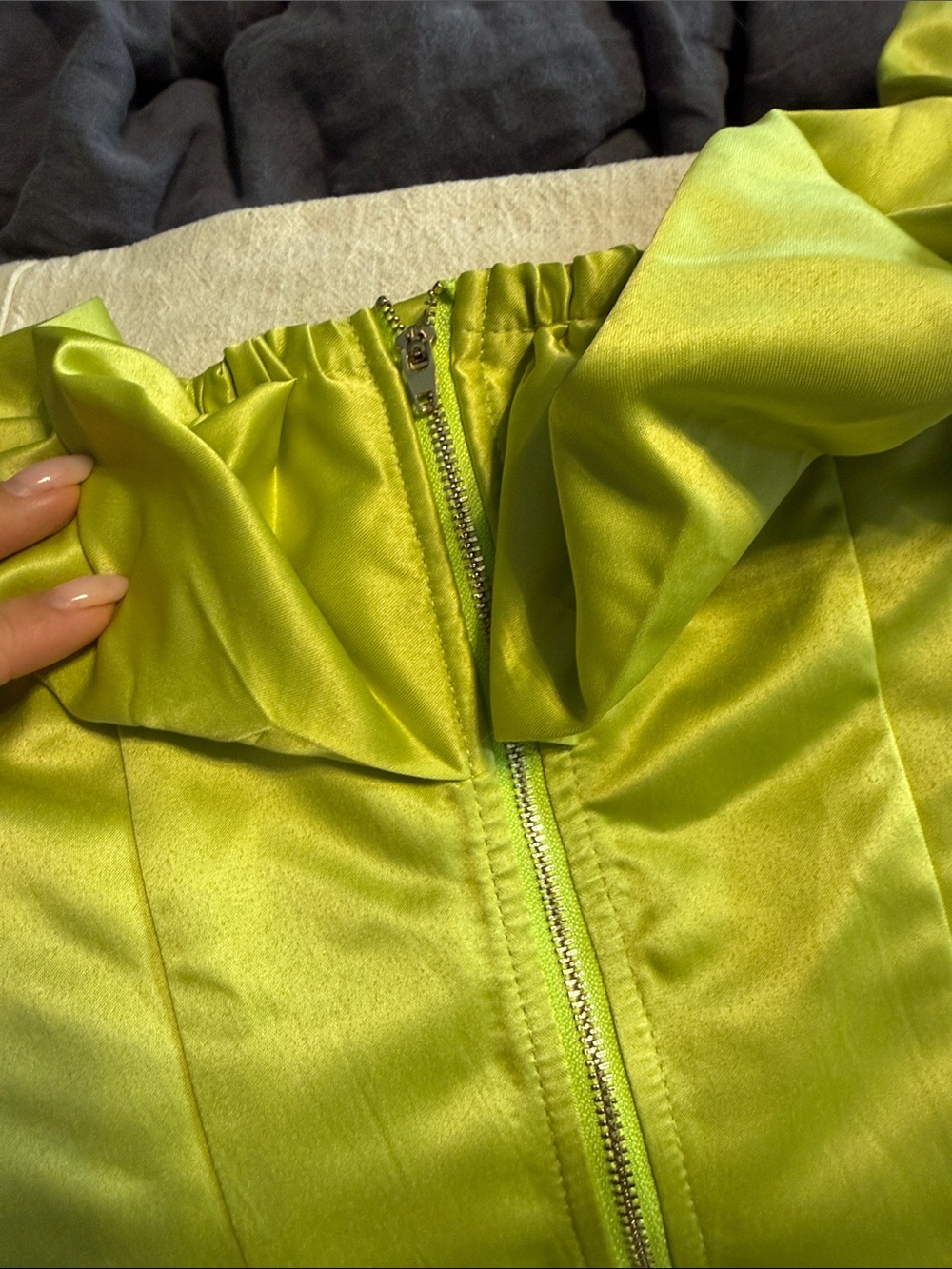 Girls Lime Green Ruffle top - Picture 2 of 2